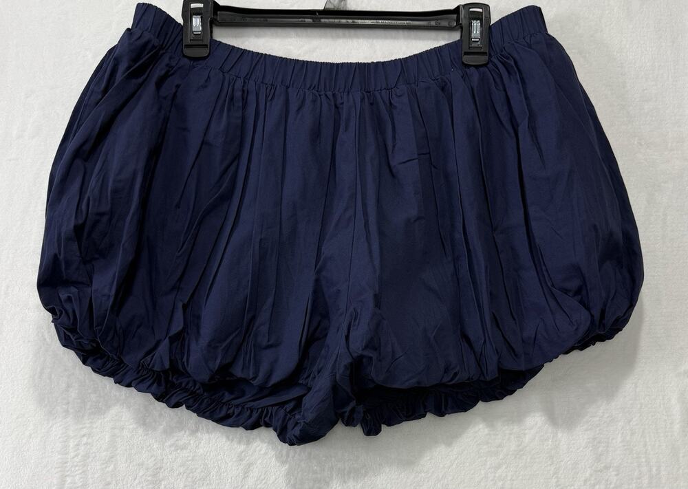 Aritzia Sunday Best Bloomer Shorts 100% Cotton Navy Blue Size Large